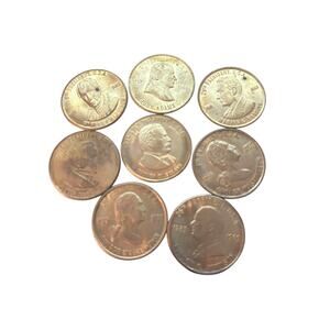 GUC 8 Presidential Coins President on Front Facts of Political History on Back